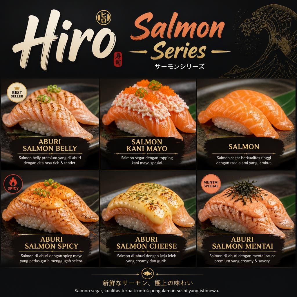 Hiro Salmon Series Sushi Hiro menu sushi platter salmon